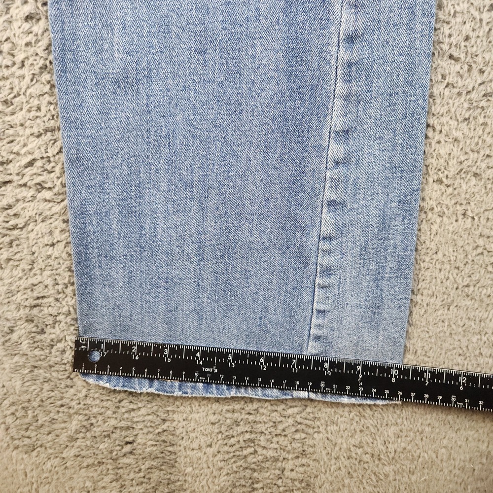 Women's High Rise Flare Leg Jeans Size 5/26 Light Wash Stretchy Blue Soft Denim - Picture 7 of 11